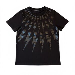 Neil Barrett Tonal Fair Isle Lightening/Thunderbolt Bolt Tee